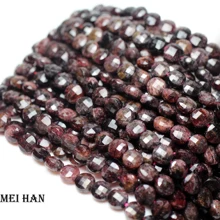 Meihan(2 нити/комплект) натуральный красный гранат 4*6 мм граненые плоские круглые бусины камень для изготовления ювелирных изделий дизайн