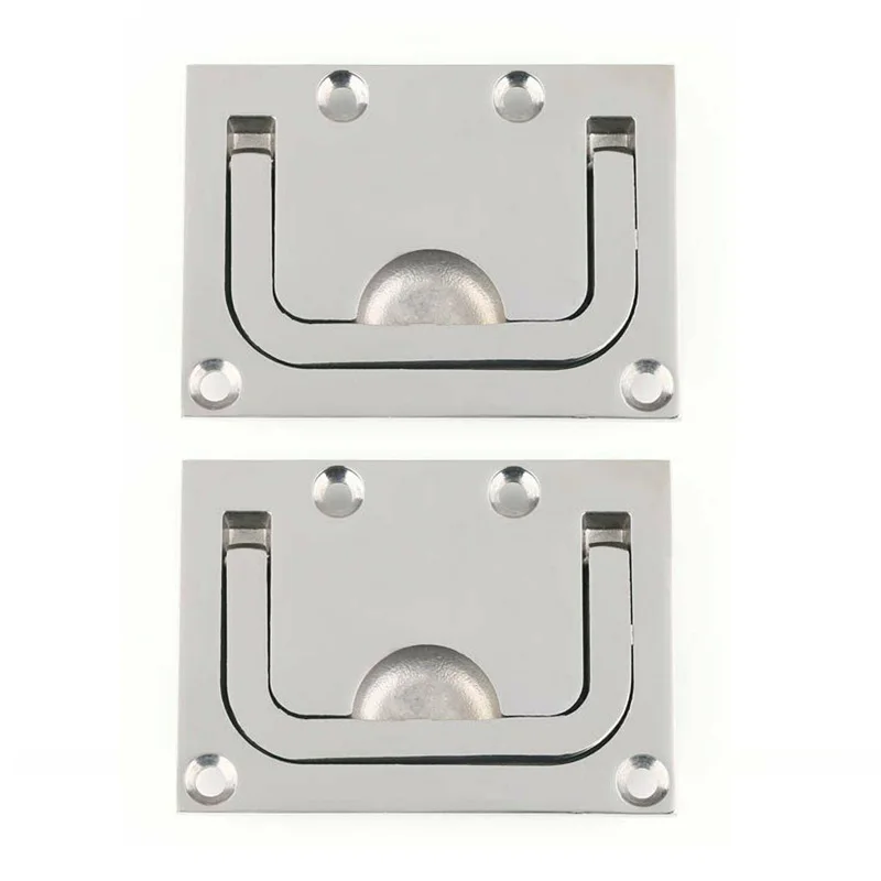 Marine Boat Stainless Steel Silver Pull Ring Hatch Latch Handle Flush Mount Part