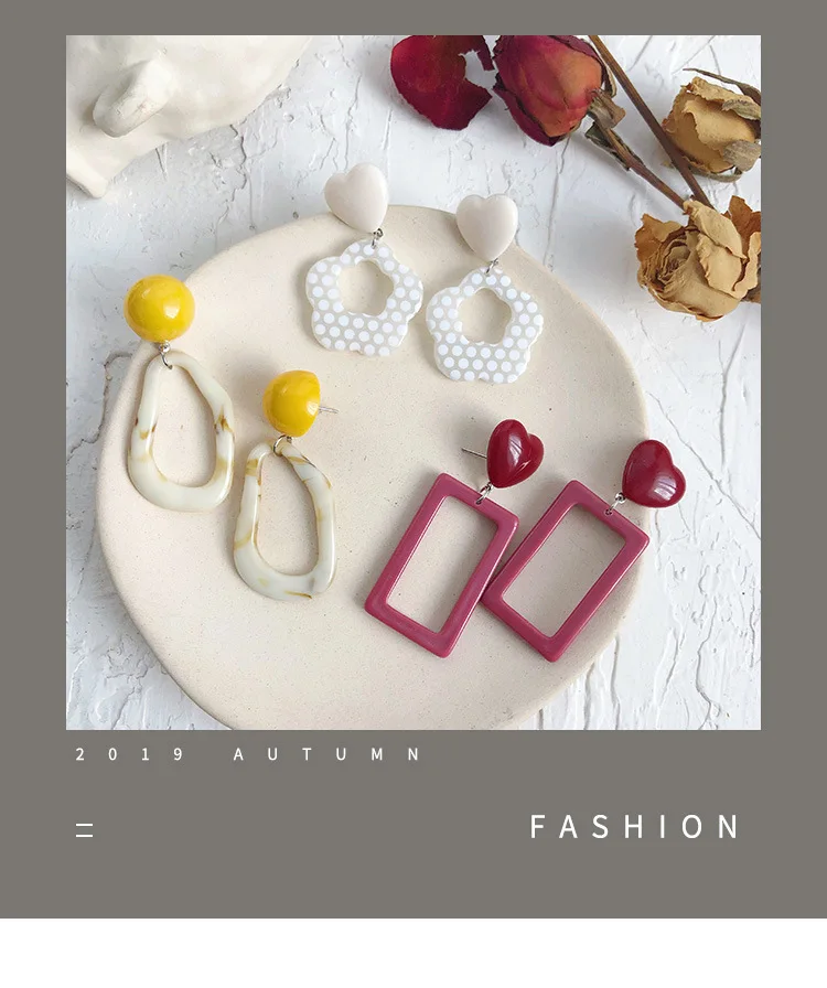 

Free Shipping Geometric Resin Popular Sweet Elegant Earring
