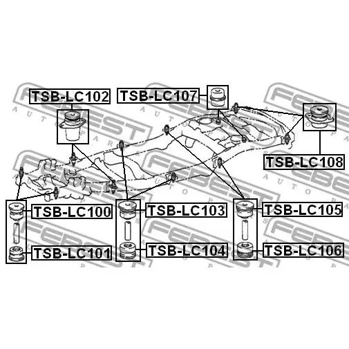 Подушка подрамника(TOYOTA LAND CRUISER 100 HDJ101/UZJ100 1998-2