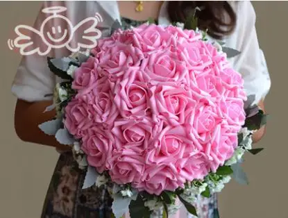 dark pink Лавандовое сиреневое светло-Фиолетовое свадебное букет для подружки невесты из пенопласта розы арифиальное ручной работы дешевый Элегантный свадебный букет - Цвет: dark pink