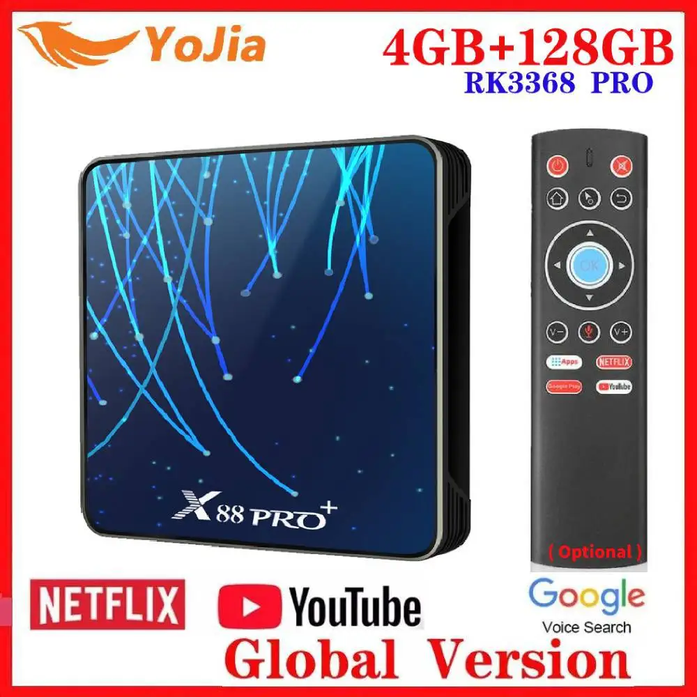  Android 9.0 TV Box Max 4GB RAM 128GB ROM RK3368 PRO OctaCore TV BOX USB3.0 Google Voice Assistant N