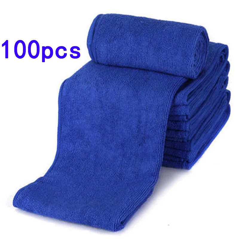 100 шт голубое полотенце s ткань для уборки дома мойка автомобиля микрофибра Впитывающее Воду полотенце RV Запчасти Аксессуары
