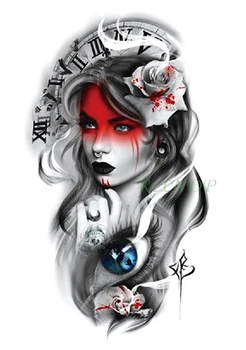

Waterproof Temporary Tattoo Sticker girl Eye Rose fake tatto flash tatoo tatouage temporaire big size body art for women men
