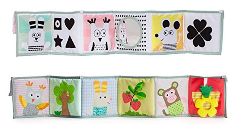 Livro de Pano Padrão dos Desenhos Livros de Tecido Bebê Infantil Dupla Face Animados Cedo Aprender Educacional Macio Lavável Cama Pendurado Crianças Livro Brinquedo 7 Computers & Electronics