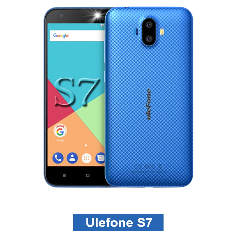 Ulefone S7 5,0 дюймов HD 3g WCDMA смартфон Двойная камера заднего вида MTK6580 четырехъядерный процессор три слота 8 Гб rom Android 7,0 мобильный телефон - Цвет: S7 blue