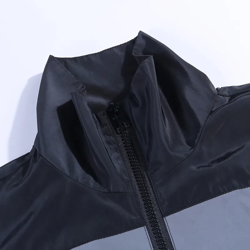 Hugcitar светоотражающее лоскутное пальто с длинными рукавами Осень Зима Женская ветровка уличная мешковатая Экипировка куртка