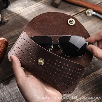 

Leather Portable Glasses Storage Case Retro Protective Cover Holder Bag for Sunglasses Protective Bag