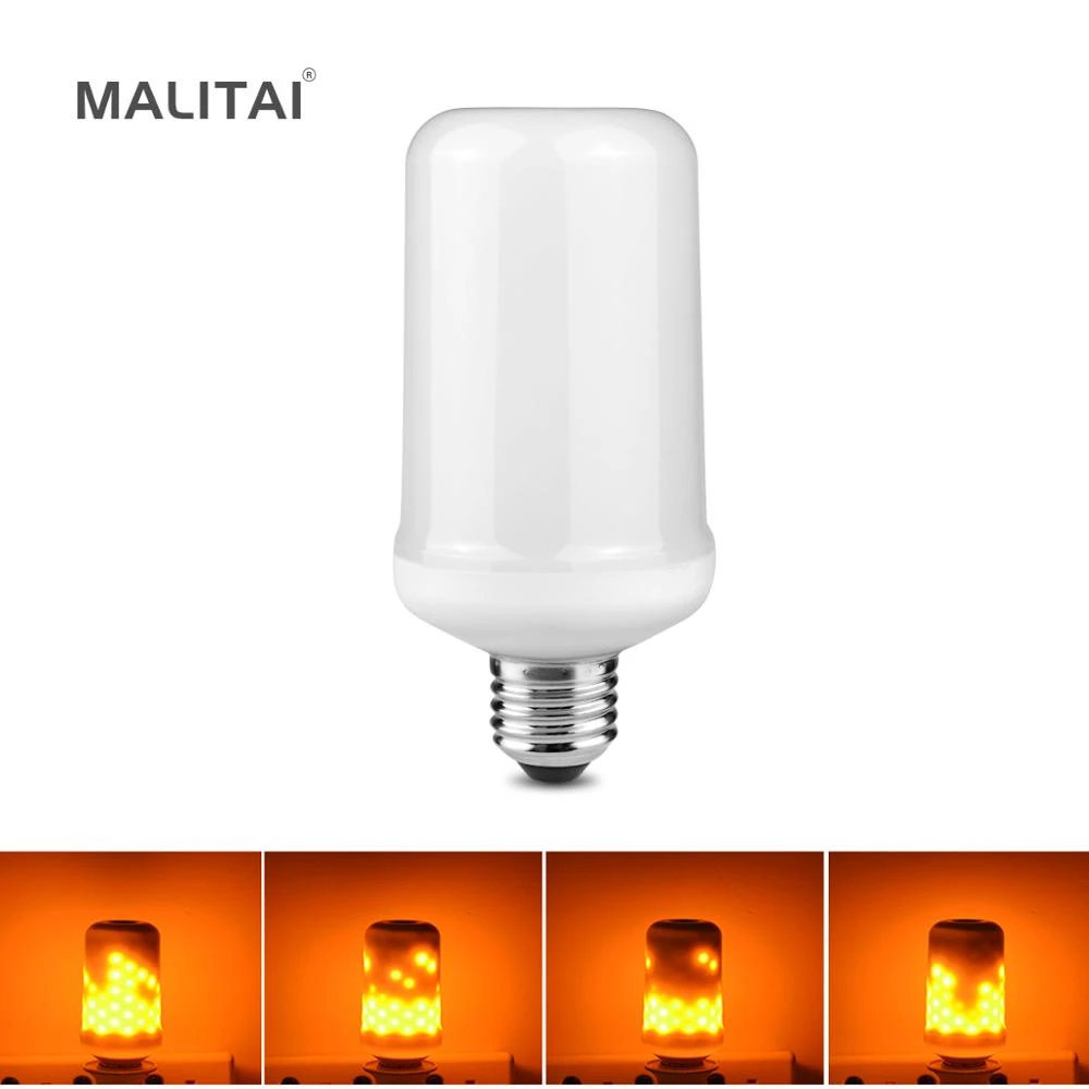 1/2 E27 6W LED Burning Light Flicker Flame Classical Lamp Bulb Fire Effect Decor