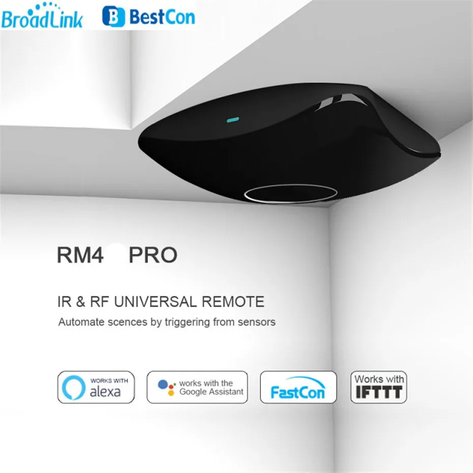 Broadlink RM4 Pro,WiFi IR RF Universal Intelligent Remote Controller, work with Alexa Google Home,Upgraded Rm Pro,IOS Android