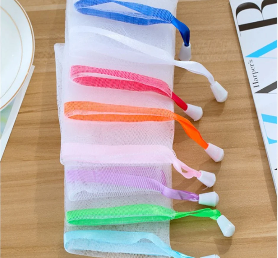 

20pcs Soap Foaming Net Nylon Foaming Net Shower Soap Foaming Net Hanging Bubble Mesh Bag (Random Color)