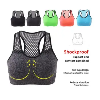 

Women Girl Sports Bra Professional Quick Dry Padded Shockproof Gym Fitness Running Yoga Sport Brassiere Tops Jogging Breathable