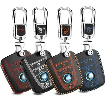 

Leather Car Key Case Cover For BMW i3 i8 2014 - 2018 Key Case Bag Wallet Holder