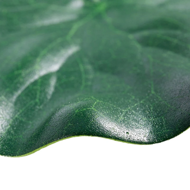 5 Pcs Aquarium Fish Tank Green Lotus Leaf Plastic Floating Decor 5.5" Dia
