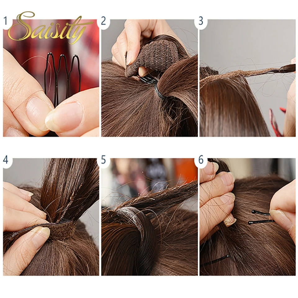 Synthetic Long Wavy Wrap Clip In Ponytail Hair Extension Wrap Around Ponytail Fake Hair Extensions 18Inches