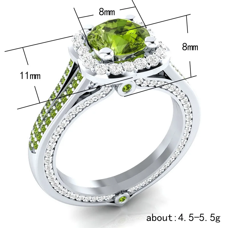Bague Ringen 3 цвета Мода OL леди 925 Серебряное кольцо с 8 мм диаметр Ziron ювелирные изделия для женщин Свадьба Помолвка подарок для свиданий