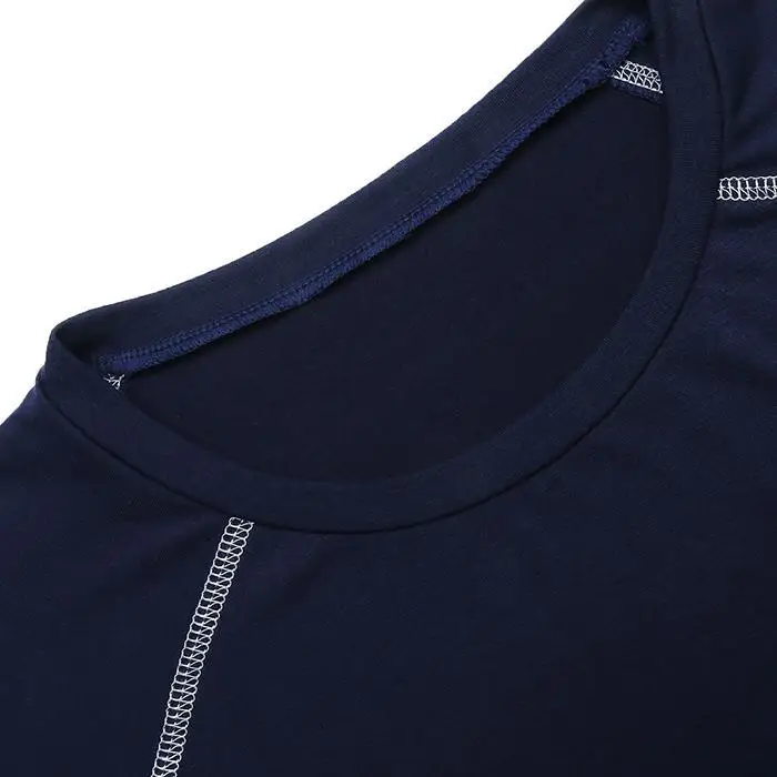 Ekouaer Women Autumn Nightgown Chemise Sleepshirts Round Neck Long Sleeve Patchwork Pocket Nightwear Winter Sleepwear Dress