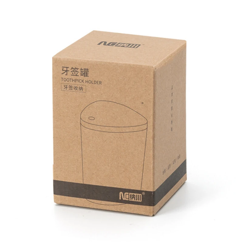 Plastic Toothpick Holder with Bamboo Lid Popular Toothpick Dispenser Kitchen Gadgets Toothpicks Dispenser for Home Restaurant