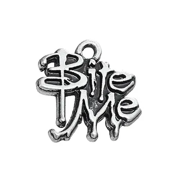 

10pcs Charms Bite Me Antique Silver Color 17.5x17.4mm Metal Alloy Jewelry DIY Accessories