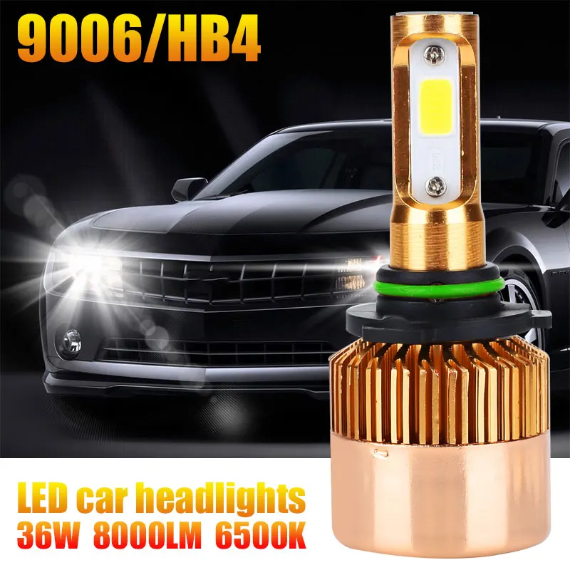 Vehemo S2 9006/HB4 8000LM LED Fog Light LED Headlight Bulbs Gold Auto Lighting Assembly Car Led Headlight Car Accessories