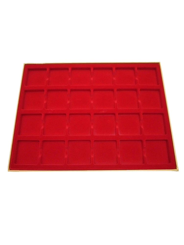 24 Сетки Красный дисплей лоток чехол для хранения 2 ''x 2'' картонные держатели монет