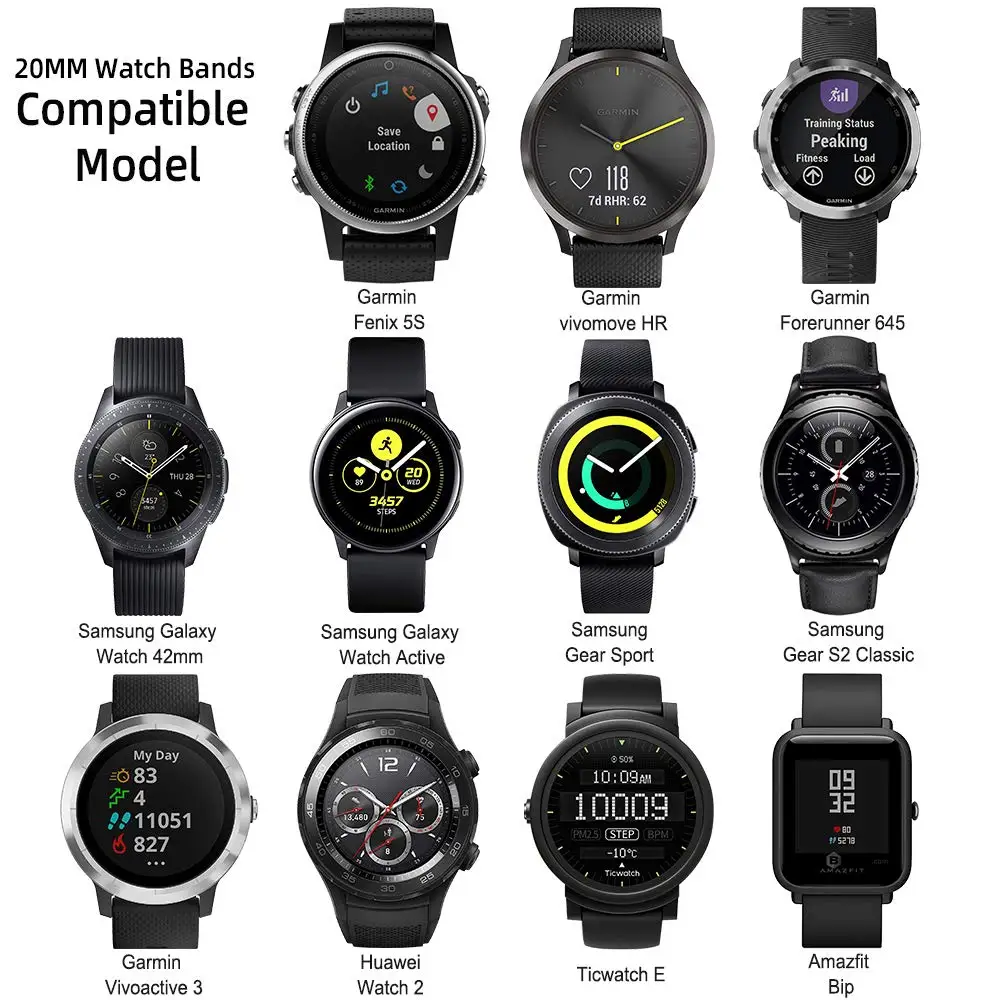 Ремешок для часов samsung Galaxy watch 46 мм 42 мм/Active 2 band gear S3 S2/спортивный мягкий силиконовый браслет Amazfit ремешок Bip 20 мм 22 мм