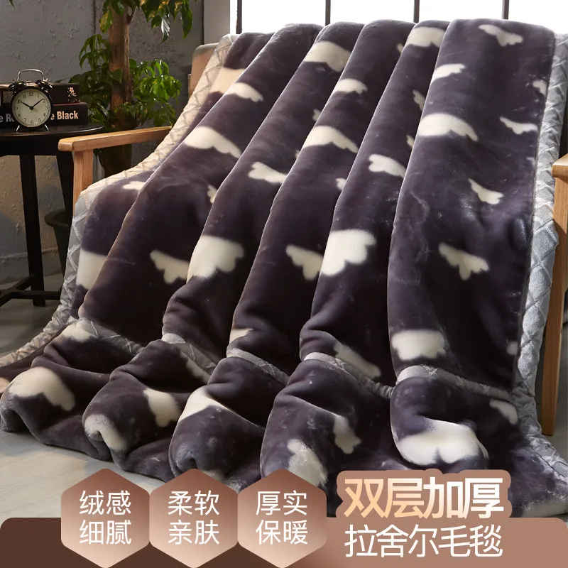 

new winter thicken blanket 200x230cm 4kg raschel blanket warm keeping double layer blanket king size soft cartoon style