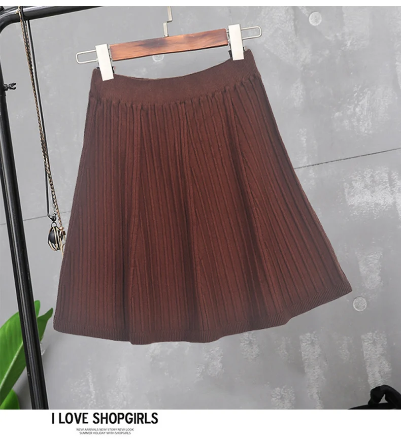 Элегантная трикотажная плиссированная Женская юбка Весна Осень Корейская Повседневная трапециевидная юбка с высокой талией Высококачественная длинная юбка черная Saia