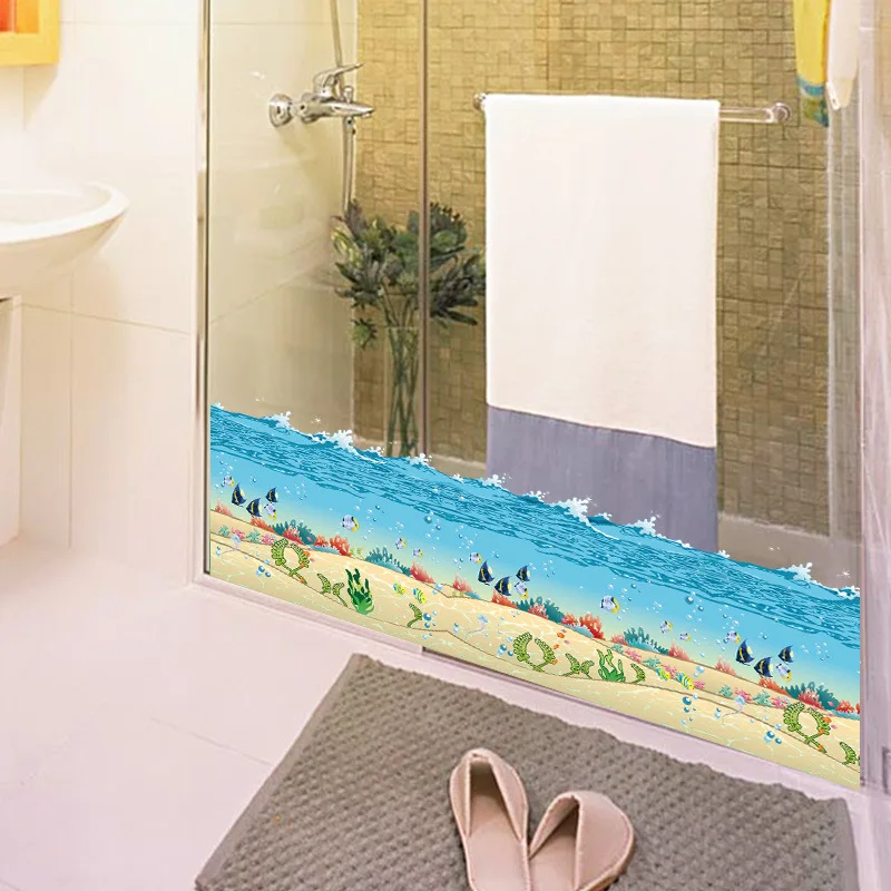 ZY1322 стиль подводный мир наклейки для тела Спальня Гостиная Ванная комната плинтус импортные товары водонепроницаемый съемный