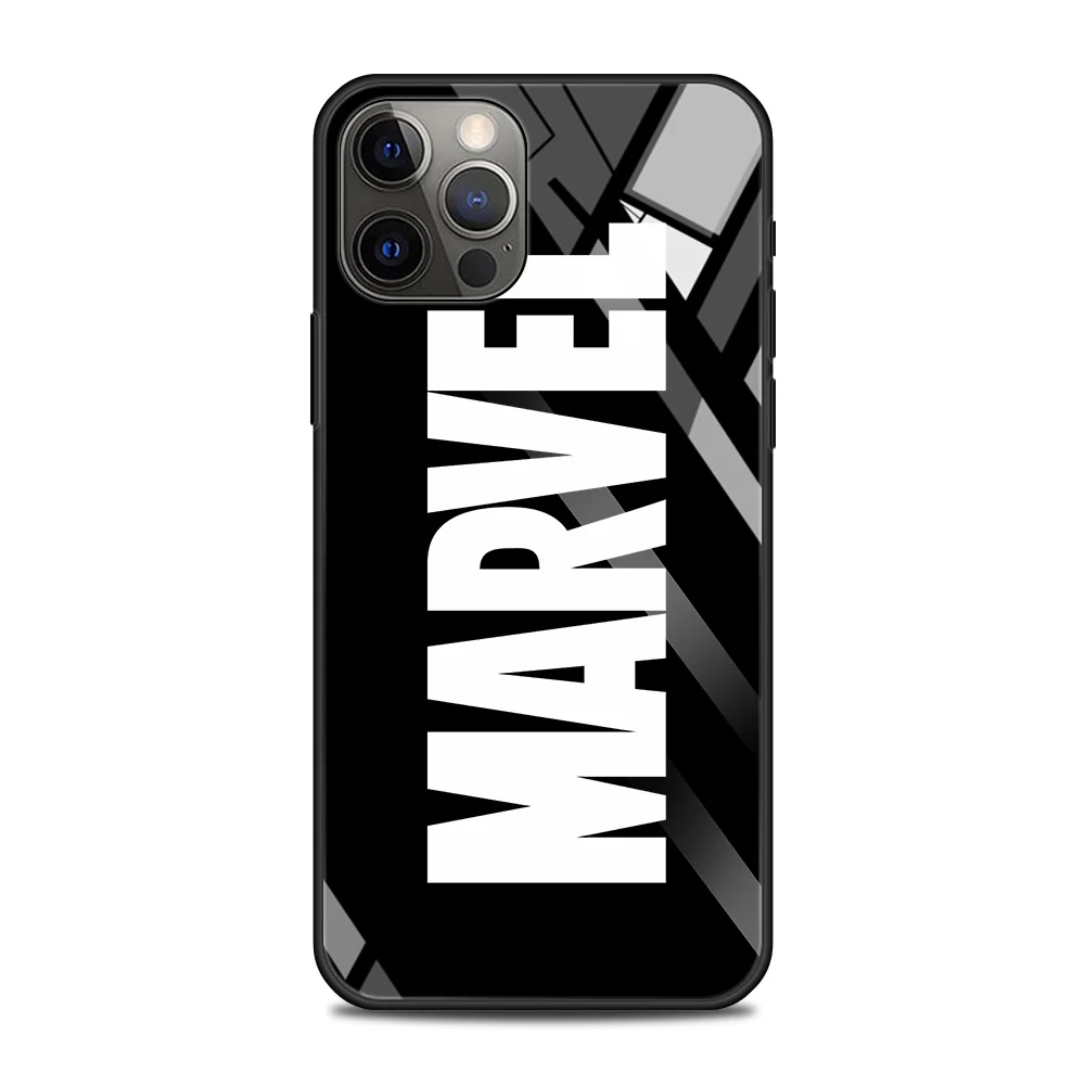 thumbnail image 1 of Funda de vidrio templado para iPhone, carcasa para teléfono, Marvel Avengers Comics, 15, 14, 13, 12, 11 Pro Max, Mini, X, XR, XS Max, 8, 7 Plus, 1 of 5