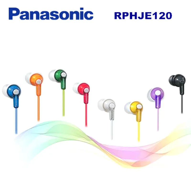 Panasonic RP-HJE120 наушники-вкладыши, гарнитура, музыкальные наушники 3,5 мм, сбалансированный иммерсивный бас с цветовым шнуром, без микрофона