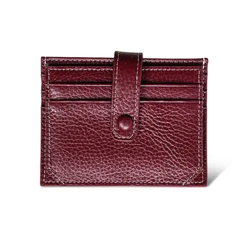 

Card Holder Women's First Layer Cowhide Soft Face Litchi Pattern Men's Card Holder Buckle Clip