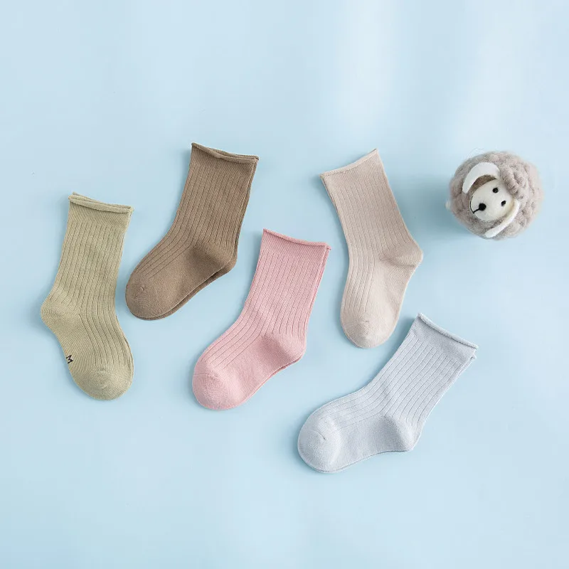 Тонкие хлопковые носки для мальчиков от 3 до 13 лет, 10 P, хлопок носки для девочек детские носки для девочек Брендовые однотонные высококачественные носки - Цвет: B 10Pcs