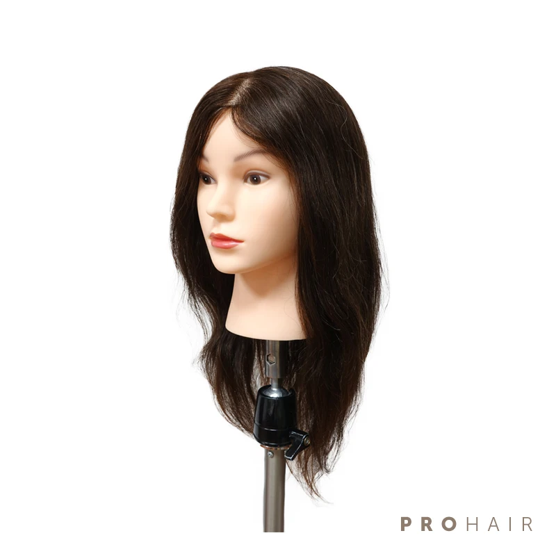 PROHAIR 45 см 1" человеческие волосы темно-коричневый тренировочная голова Салон Женский манекен головы Парикмахерская Практика Обучение кукла голова