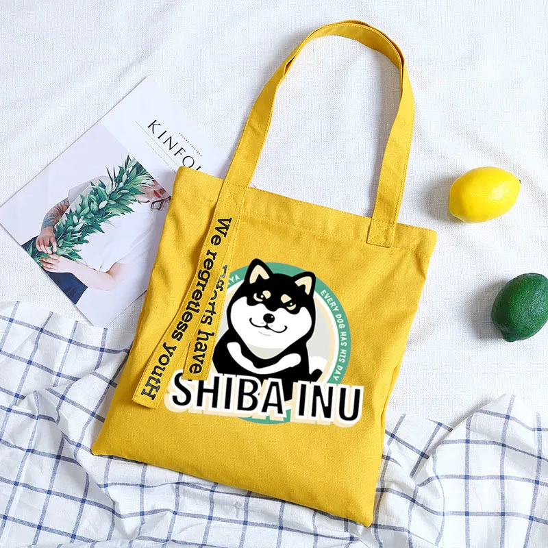 Женская сумка из холста с принтом собаки из аниме shiba Inu Doge, сумки-мессенджеры для дам, сумки через плечо, женские сумки - Цвет: 13