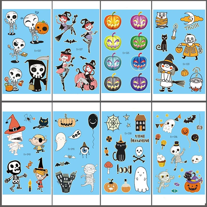 

NEW 12x7cm Halloween luminous tattoo stickers for children fun funny