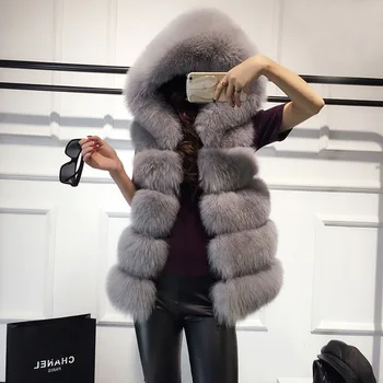 

2020 Women's Fur Mid-long Ultra-dalian Hat Padded Imitation Fox Fur Mink Fur Coat