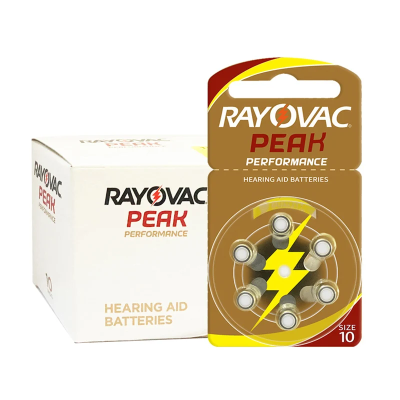 RAYOVAC Пик 120 x батареи слухового аппарата A10 10A ZA10 10 S10, 120 шт батареи слухового аппарата. Цинк воздух 10/A10