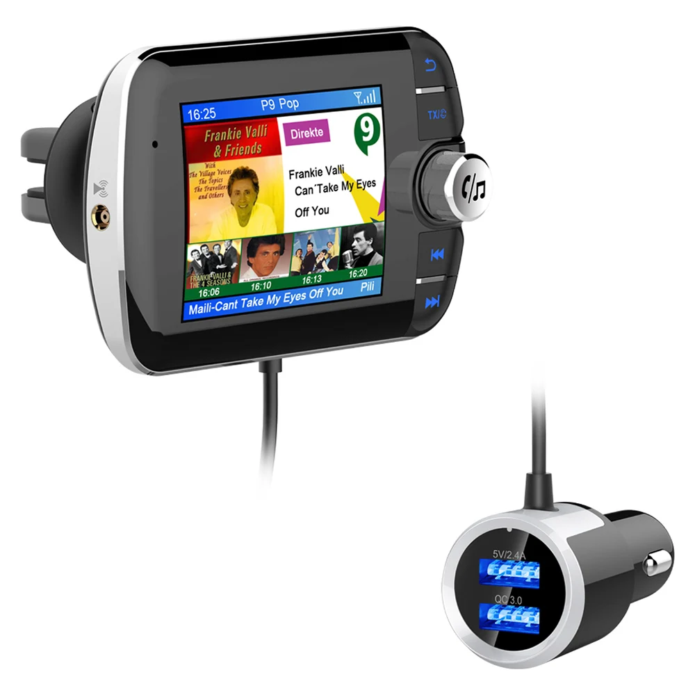 DAB004 dab цифровой радиоприемник ЖК цветной экран Bluetooth Радио адаптер Поддержка MP3 музыка USB зарядное устройство для автомобиля