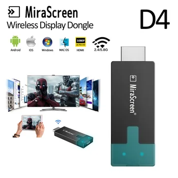 

Mirascreen D4 2,4G/5 Ghz Wifi Display Tv Dongle 4K Miracast Airplay Dlna reflejo a Hdtv TV palo para teléfono Ios Android anyCas