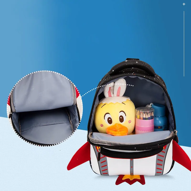 3D Rocket Childrens Backpack Astronauts School Bags Waterproof Cartoon Kid kindergarten Primary School Bag For Boys Girls 2
