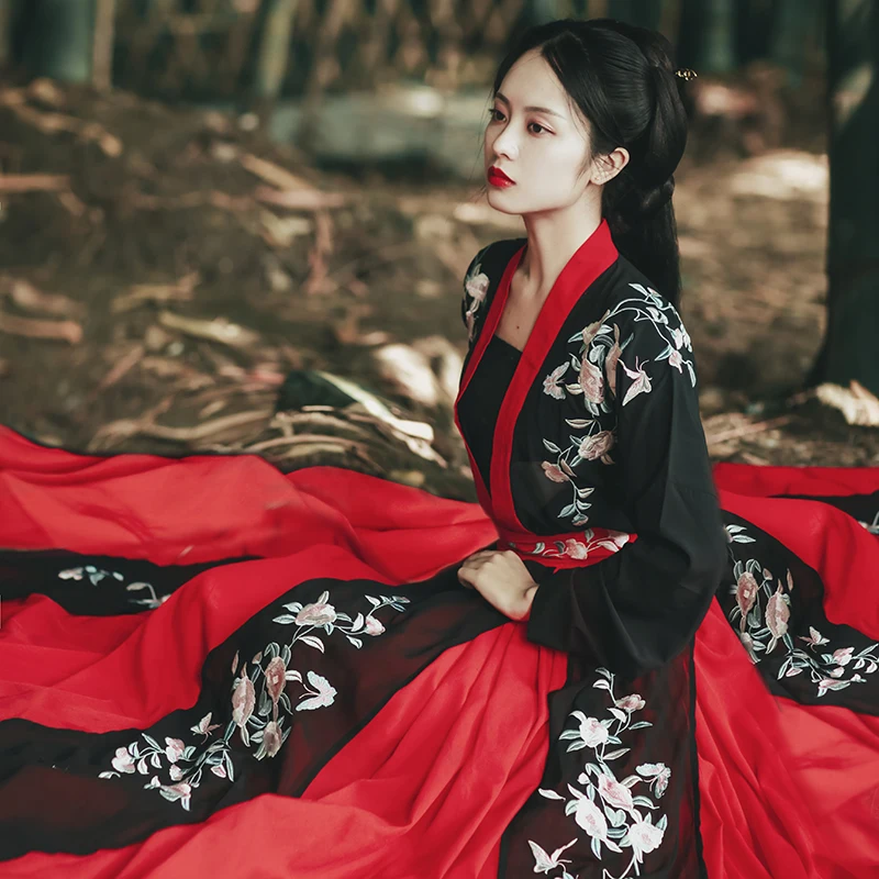 Женские костюмы Hanfu повседневное осеннее платье в китайском стиле традиционная