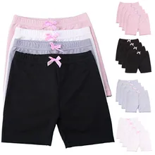Защитные Штаны для маленьких девочек, 4 шт. штаны с светильник шорты с бантиком однотонные защитные штаны с бантиком для маленьких девочек, шорты, нижнее белье