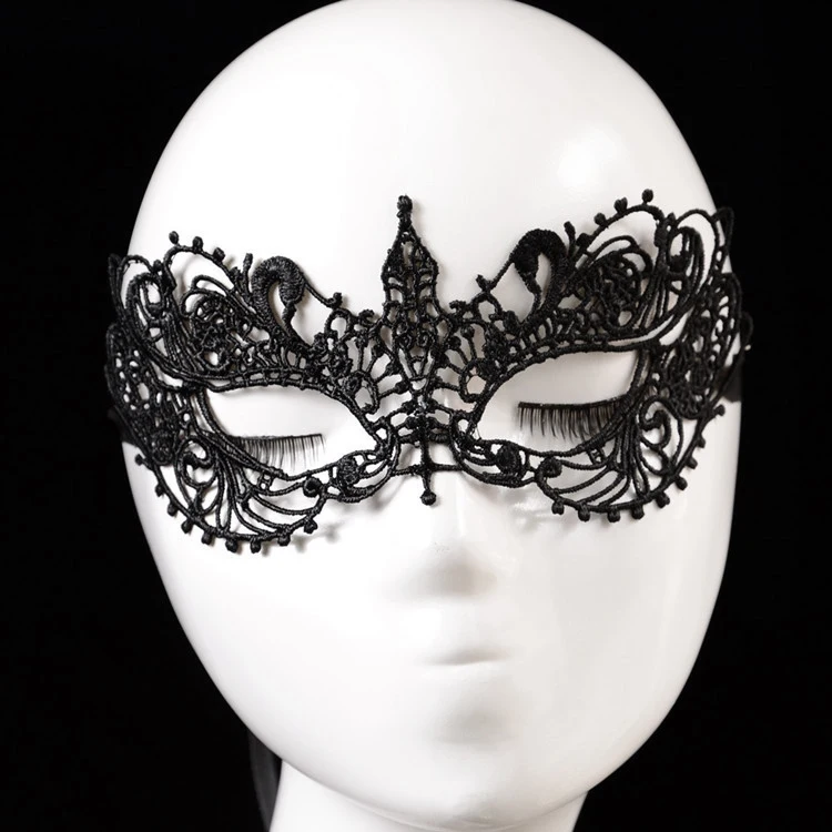 Женские черные кружевные вечерние карнавальные маски, маскарадные полые сексуальные модные маски, 6 шт. в упаковке