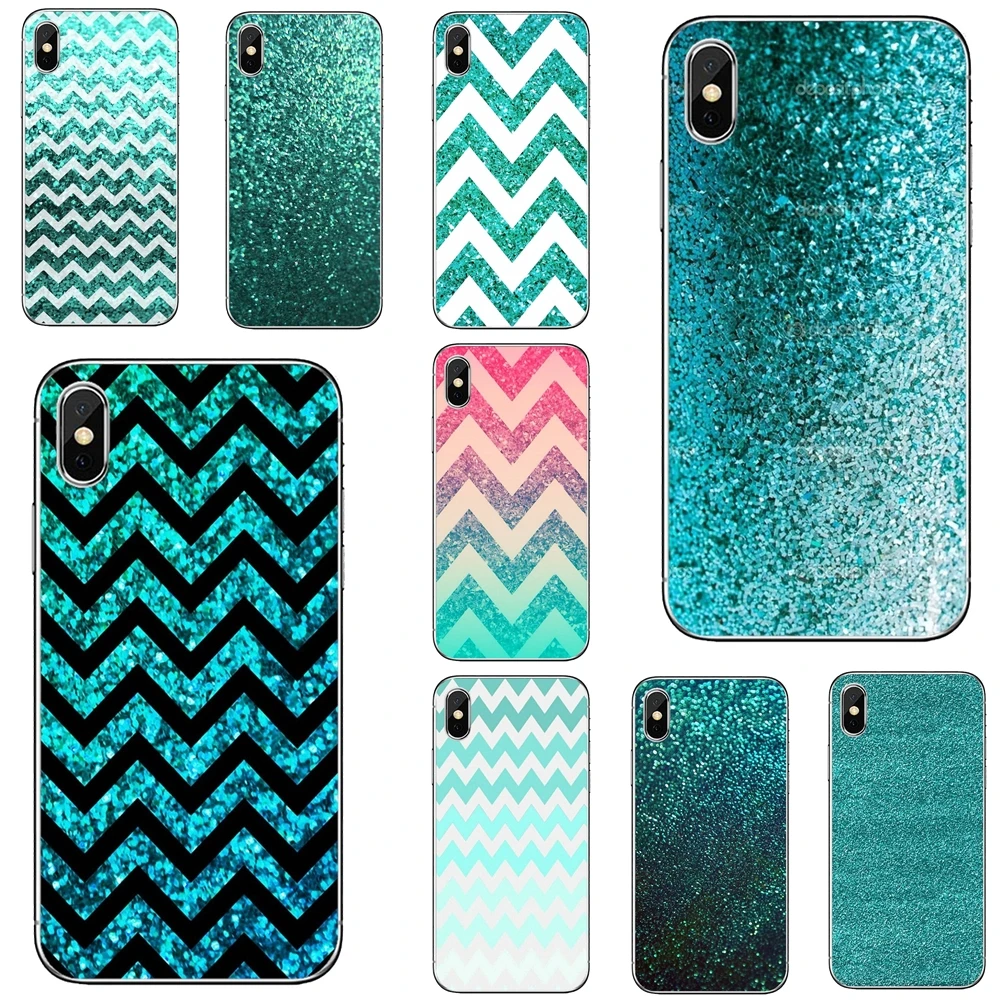 For Xiaomi Redmi 2 S2 3 3S 4 4A 5 5A 6 6A 7A 9 9T 9C 9A Pro Pocophone F1 Silicone Skin Cover Aqua-Silver-Green-Mint-Glitter | Мобильные