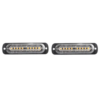 

2Pcs 10 LED Emergency Strobe Lights LED Warning Light Stop Signal Lamps Trucks Side Marker Lights