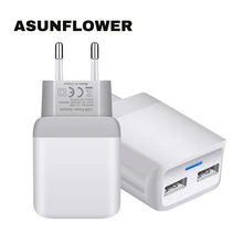 Asunflower 2 USB светодиодный осветитель USB зарядное устройство для телефона Android планшет EU US UK зарядное устройство для мобильного телефона samsung S8 S9 S10 Plus