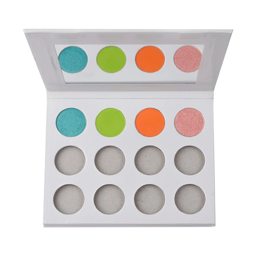 private label new eyeshadow palettes empty matte shimmer glitter eye makeup custom packaging no logo low moq oem