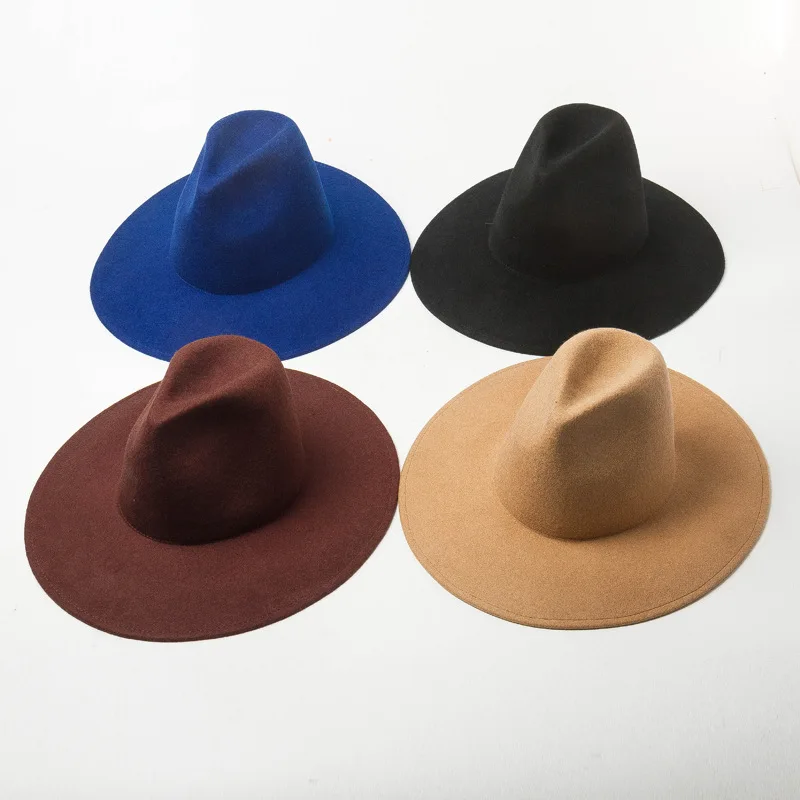 01908-HH8161 модная верхняя специальная шерстяная однотонная Шляпа Fedora для мужчин и женщин для отдыха Панама джазовая, шляпа