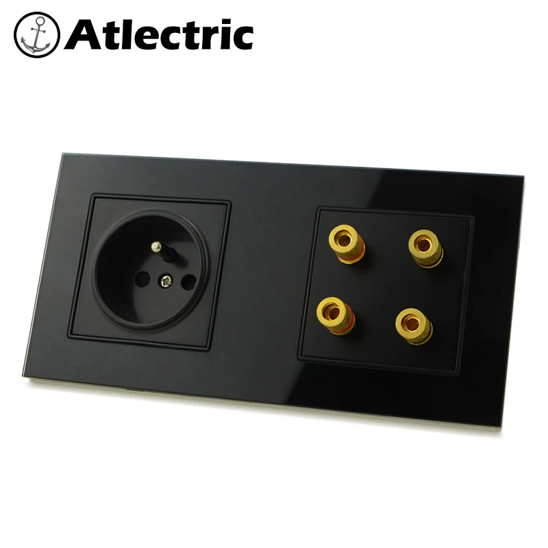 Atlectric FR Стандартный разъем Звук аудиоразъем двойной настенный мощность